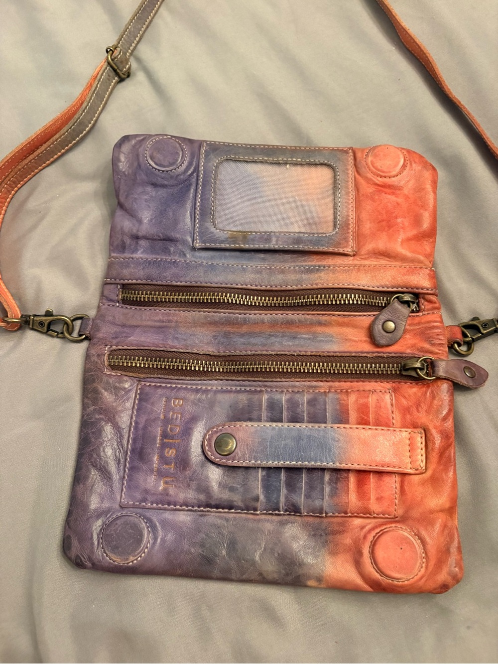 Bed Stu Ombre Leather Crossbody Clutch in Purple and Red - Picture 5 of 11